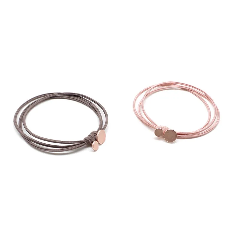 Hair Ropes With Metal Circle Beads Ponytail Holders Hair Band Elastic Hair Ties For Women Girls