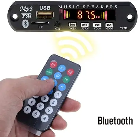 MP3 Decoder Board 2*80W 160W Amplifier Audio Player 12V DIY MP3 Player Car FM Radio Module TF USB Mic Record Call