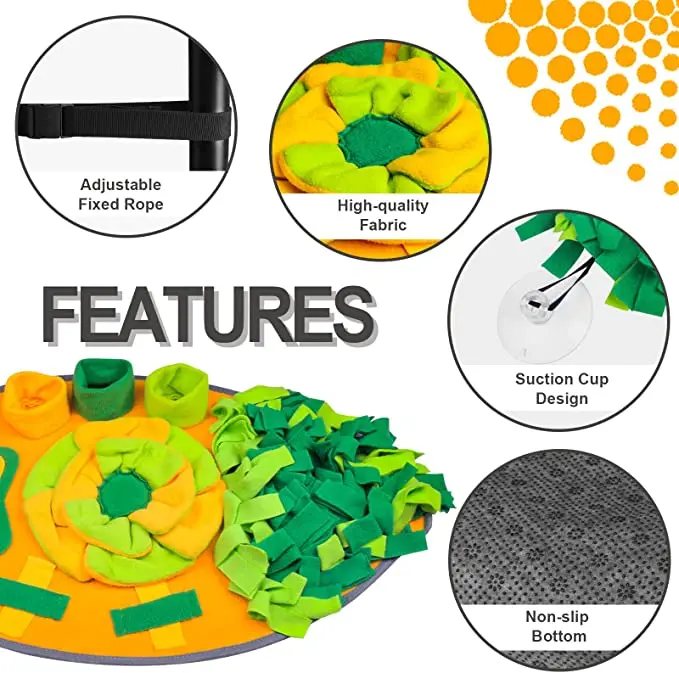 Portable Snuffle Mat For Dog Washable Puzzle Toys Pet Nose Work Mat Anti Slip Dog Training Slow Feeding Mat