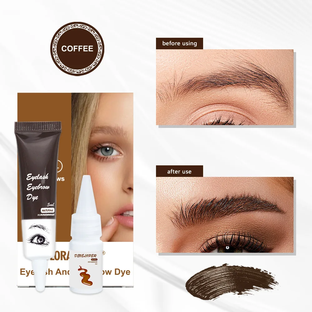 Custom eyelash and brow code stain kit private label professional perma blend pigment henna tattoo tinted dye brow cream gel