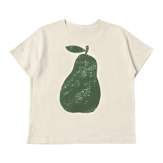 1 Pcs Custom Tag Fruit printing Cotton Summer Baby Infant Boys Girls Clothing Neutral Toddler T Shirt