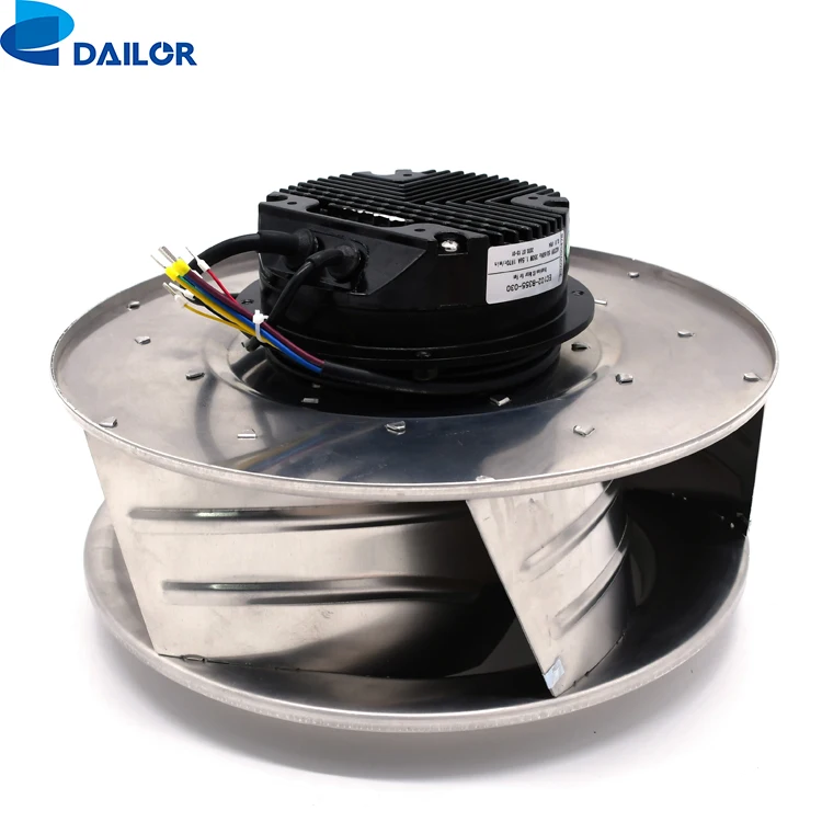 AC EC High Air Volume Backward Inline Air Purifier radial fan motor Centrifugal Fans with metal guide ring for HVAC Ventilation