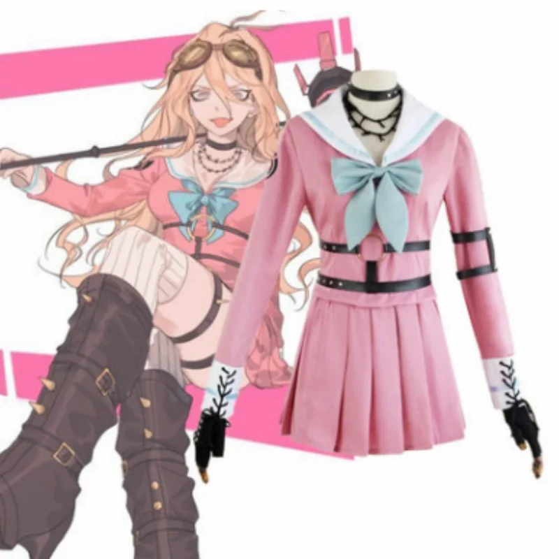 Anime Danganronpa Killing Harmony Iruma Miu Rabbit Halloween Women Cosplay Costume JK School Uniform Sailor Suit
