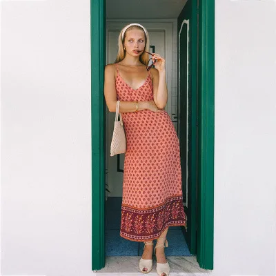 
Woman Dresses New Arrivals 2021 Midi Boho Dress Summer Casual Dresses with Slit 