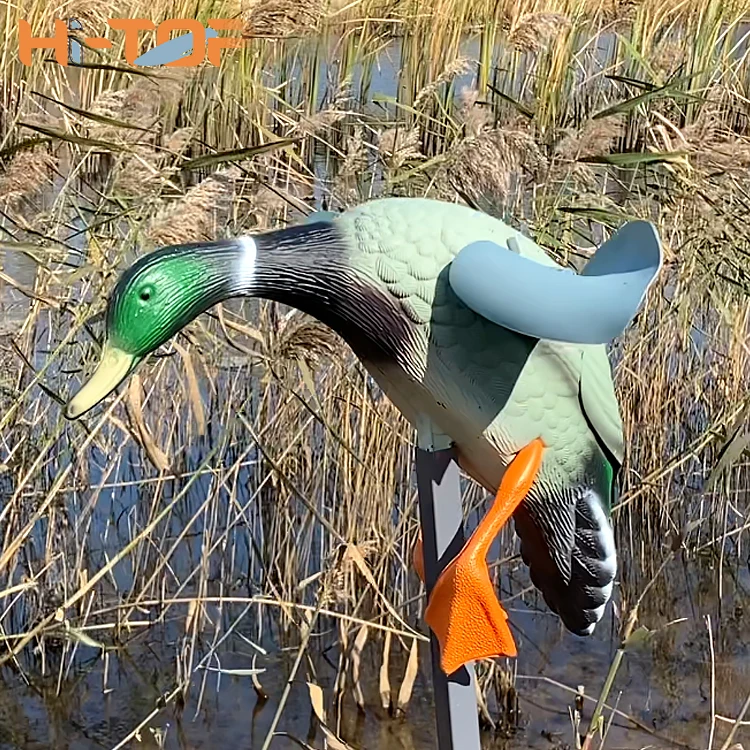 Hitop In Stock 1000G Pe Mallard Fullbody Waterfowl Flocked Decoy Duck Wind Drive For Hunting