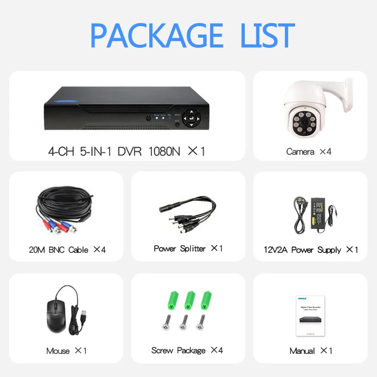 Новые продукты 2MP Ahd камеры с 4CH HD DVR для PTZ камер видеонаблюдения дешевая цена 1080P CCTV camera