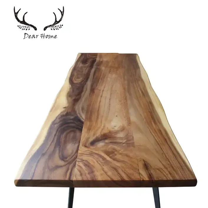 Solid Wood Anti-fouling Countertop Restaurants Walnut Dining Table Countertop