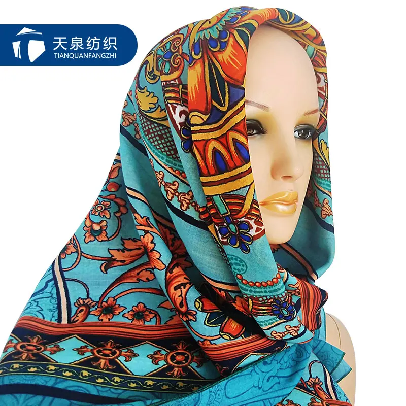 Лучшая распродажа шарф вуаль ткань оптовая продажа Высококачественная цифровая печатная хиджаб используемая для мусульманской женщины