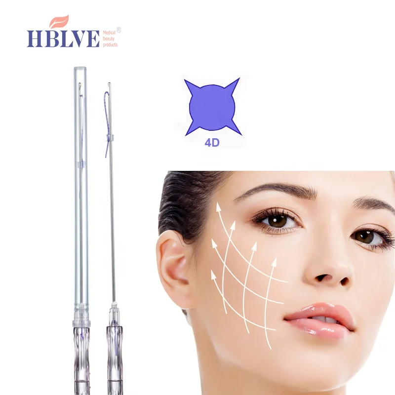 V Line Promote Collagen Cog Barbed Face Lifting Blunt W 4D Lifting PDO Threads Hilos Tensores
