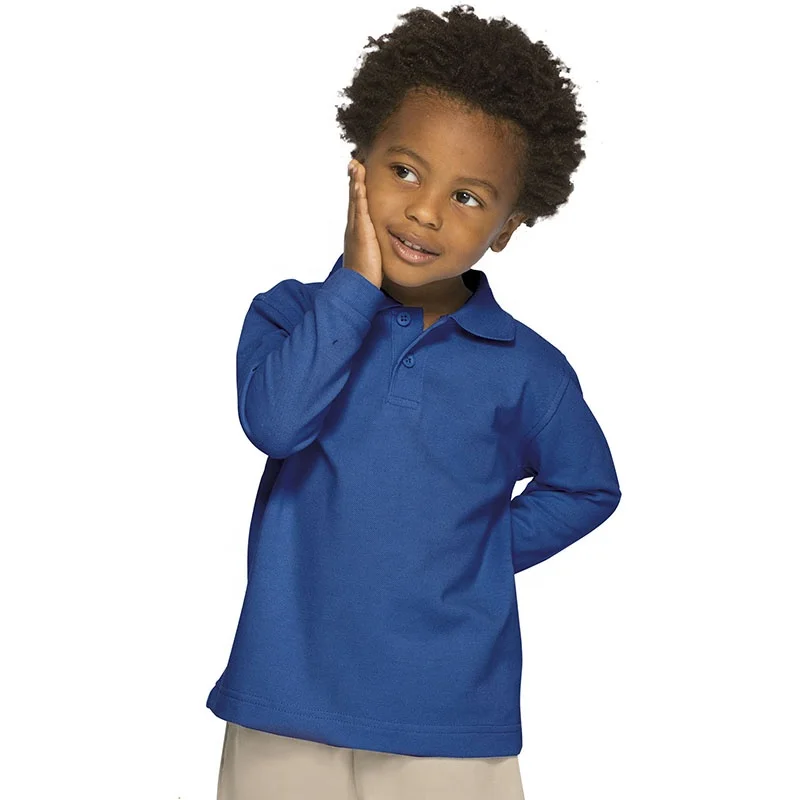 Kids Youth School Uniform Polo Shirts Custom Logo, Promotion Classroom Preschool Long Sleeve Pique Boys T-Shirts&Polo Shirts
