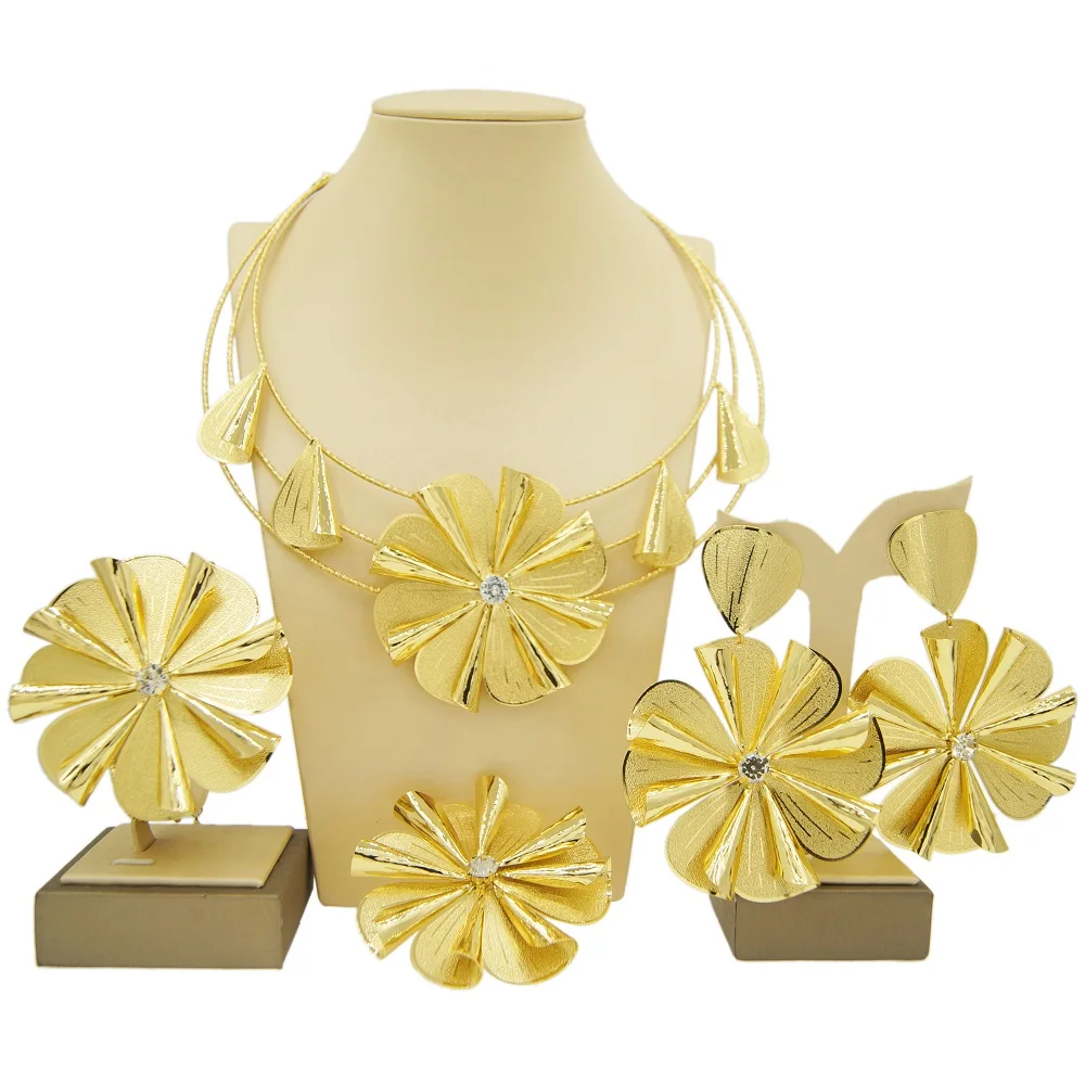 Zhuerrui Nigerian Collar Neck Jewelry Sets Choking Gold Necklace  Women Jewellery Sets Dubai Gold Bridal Jewelry Set HS2201430