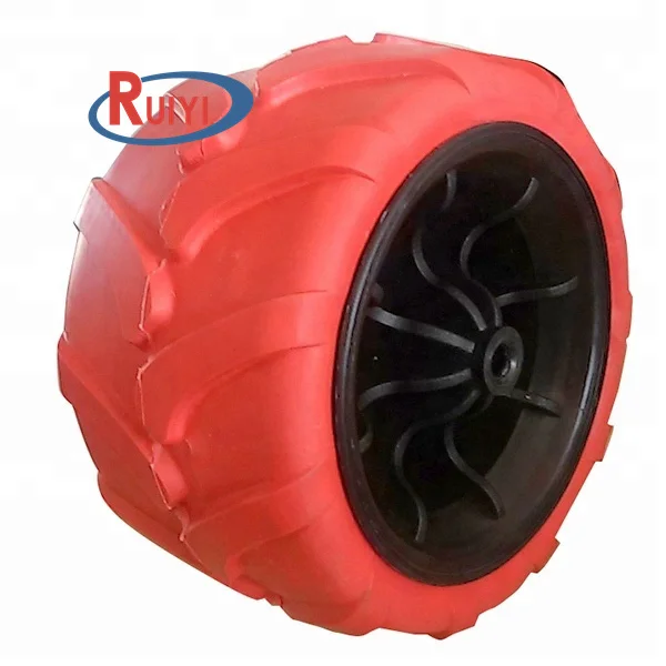 Polyurethane Foam Puncture Proof Flat Free Tire 7 inch Wheel for Beach Trolley 7x4 inch PU wheels