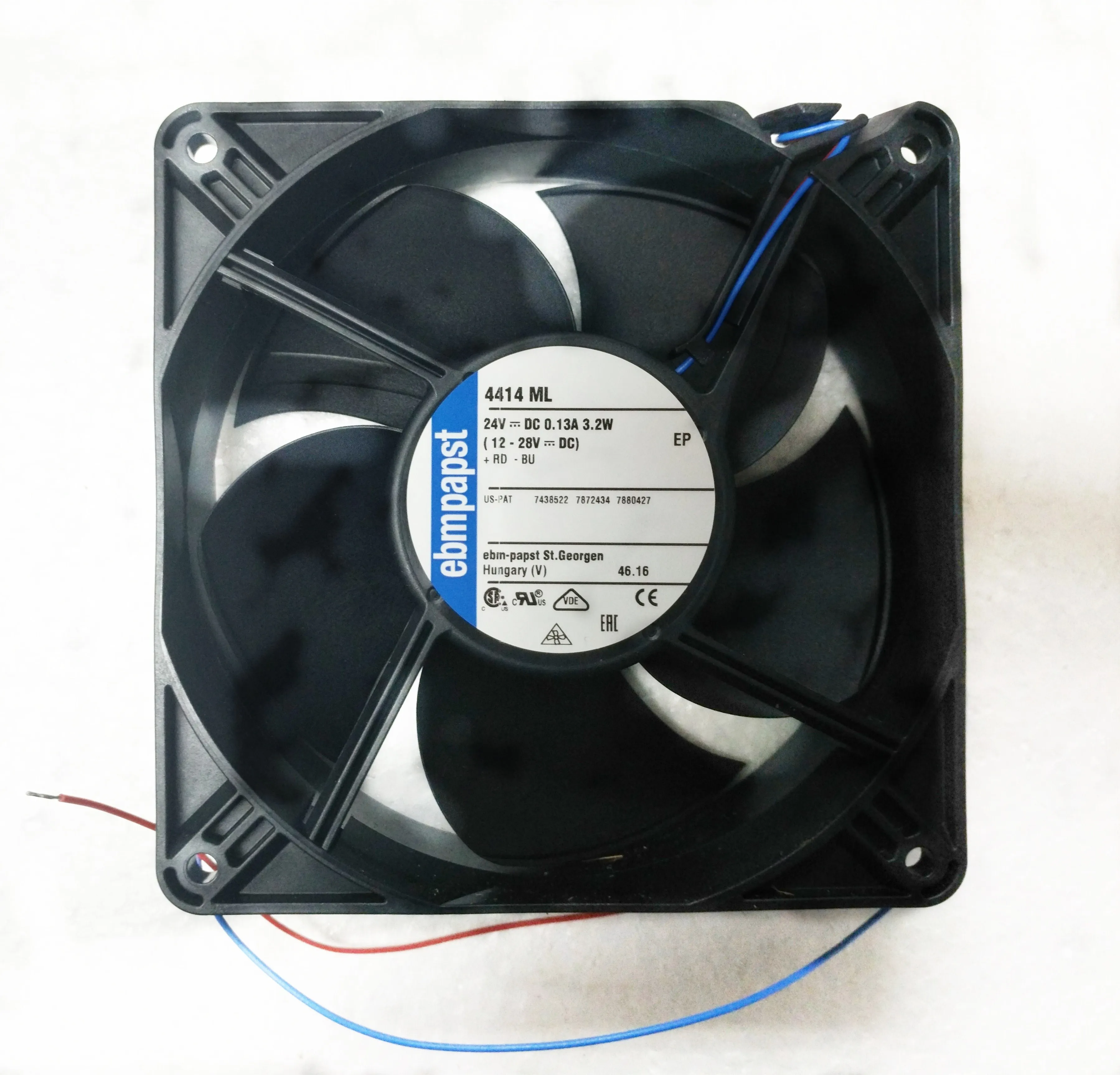 4414ML   ebmpapst   axial fan EBM-PAPST TYPE:4414ML  EBM FAN 24V 119 x 119 x 38 mm