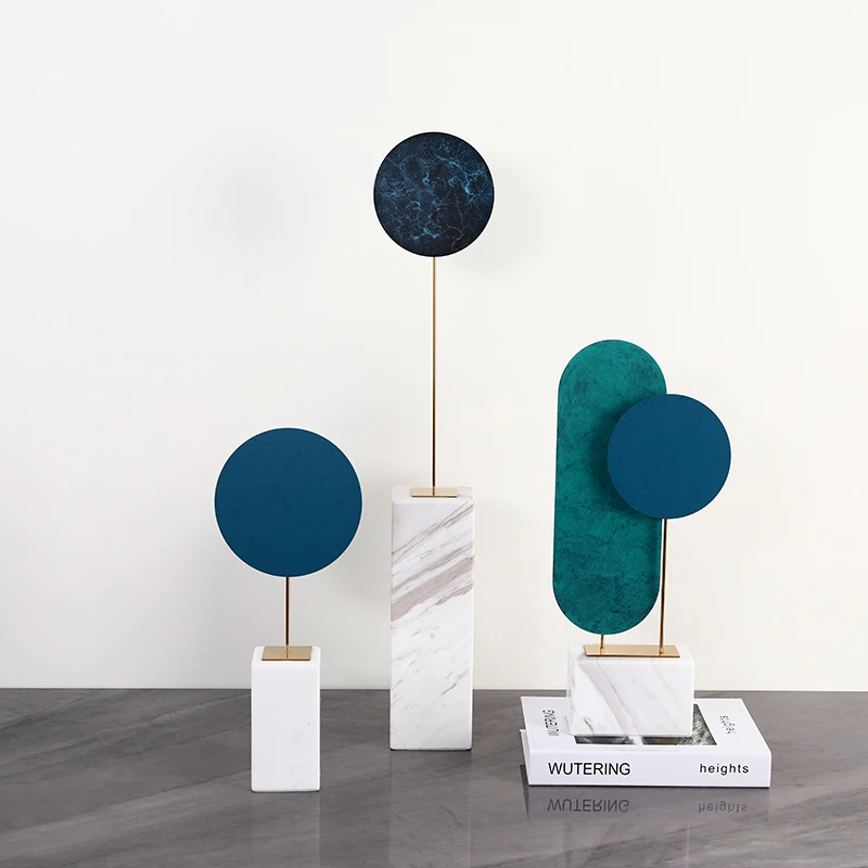 
Customized Modern art style Marble metal tabletop decorations Stones Crafts Sale 