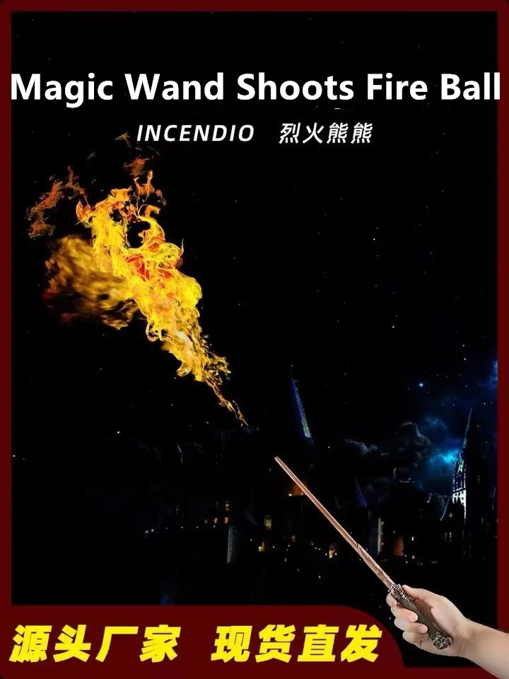 Novelty Wholesale Cosplay Halloween Harry Potter Magic Wand Fire Shooter with Fireball Spray Effect