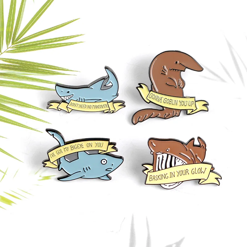 Whale Shark Enamel Brooches Pin Custom Flag Animal Lapel Pin Badge Shirt Cartoon Bag Sea Ocean Badges Lapel Pins Brooches