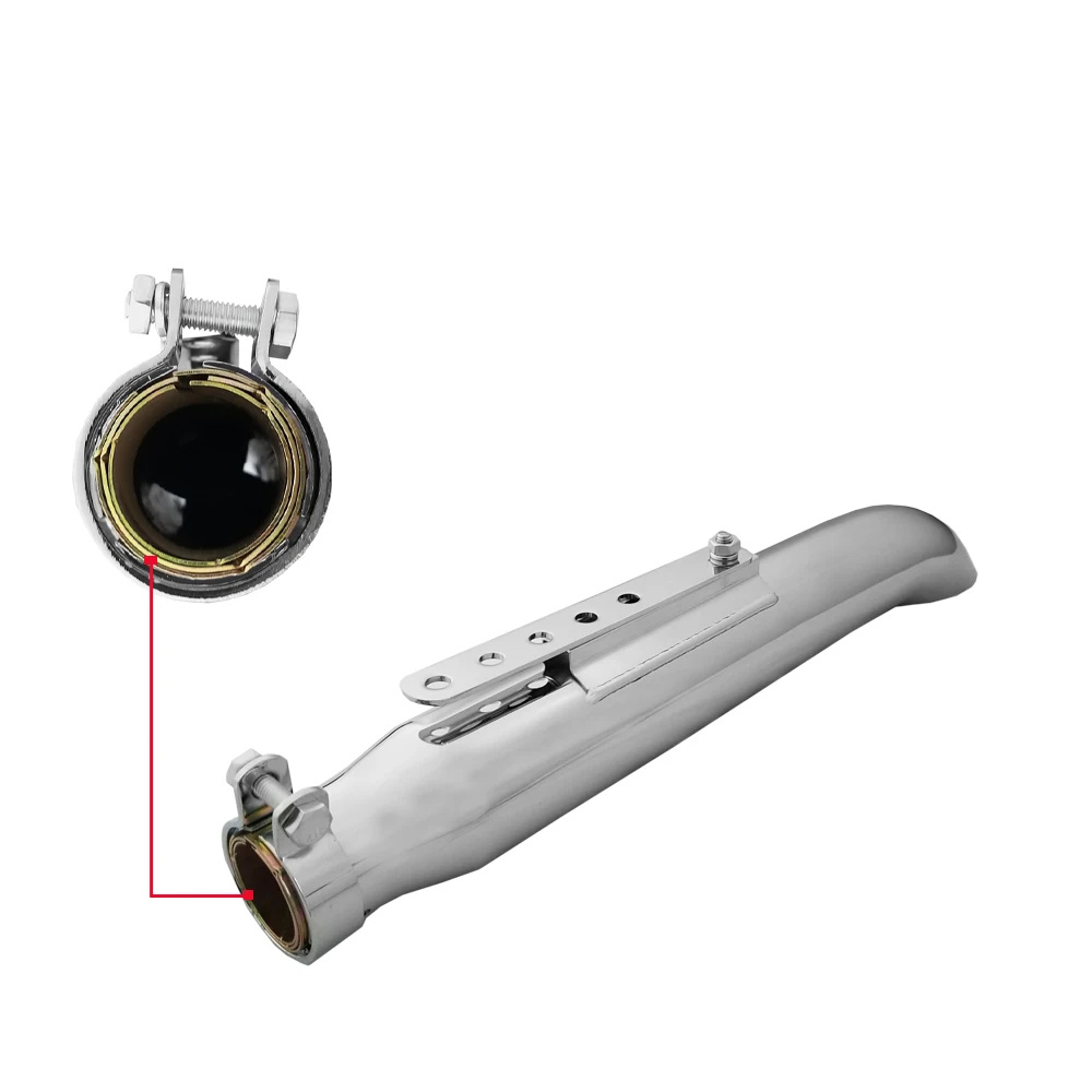 Motorcycle Universal Exhaust Muffler Pipe 510mm 20.4' Iron Material For Harley Davidson Cafer Racer Bobber Chopper