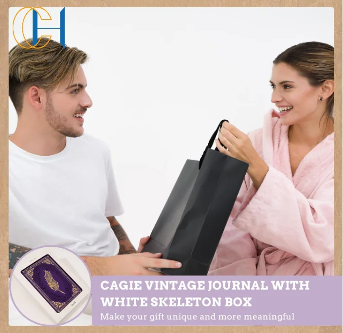 C&H Custom Vintage Leather Journal for Women Gold Edge Paper Notebook Hardcover Notebook College Ruled Journals for writing