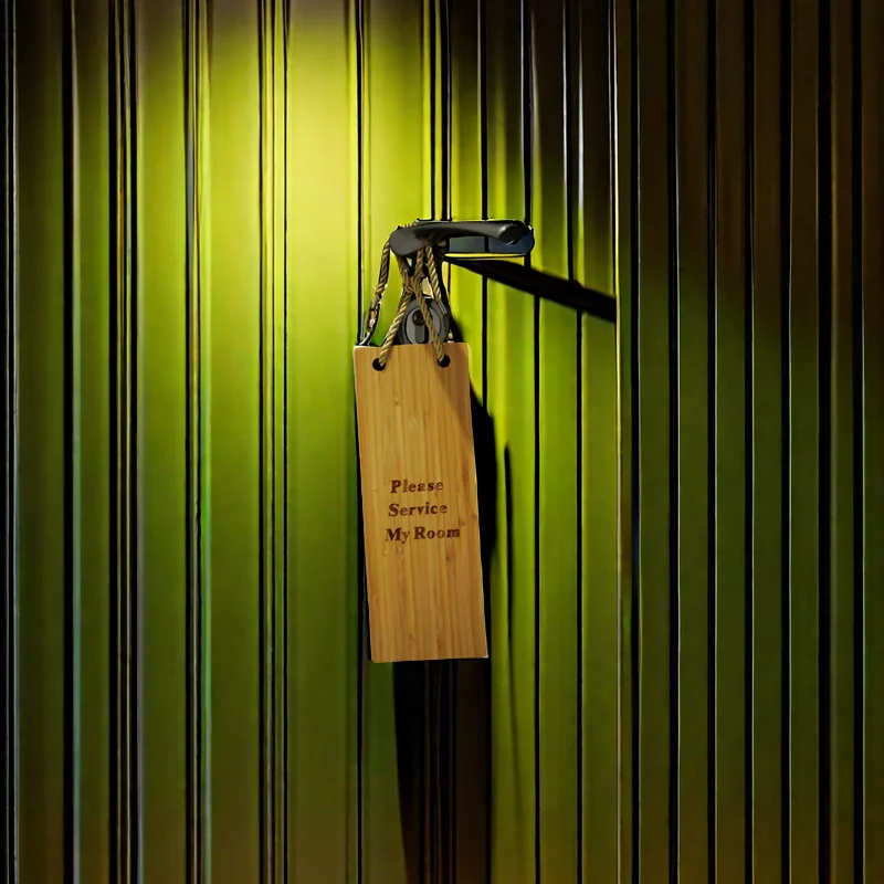 Customized natural blank simple design wooden door hanger