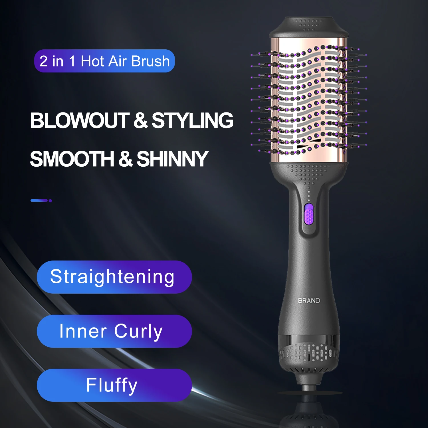 Hot Air Brush 2 in 1 Hair Styling Brush 950W Professional Hair Dryer Brush Styler