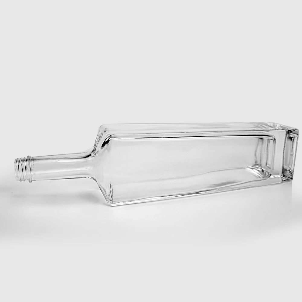 Whiskey Gin square Glass Bottle 500ml Rectangle Crystal Vodka