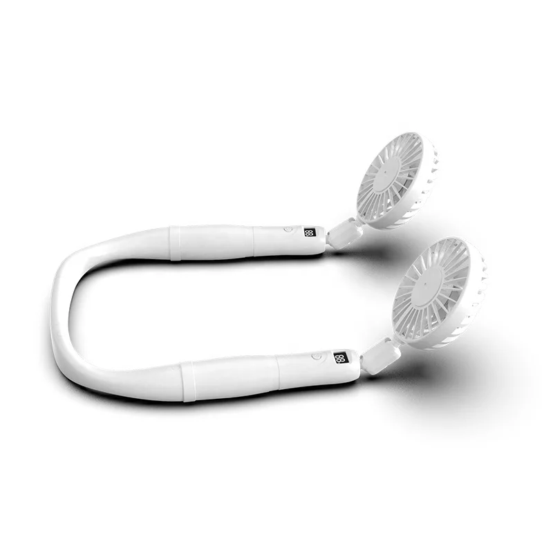 Small USB Personal Hand Free Leafless Neckband Lazy Hanging Fan, Necklace Cool Rechargeable Bladeless Mini Portable Neck Fan