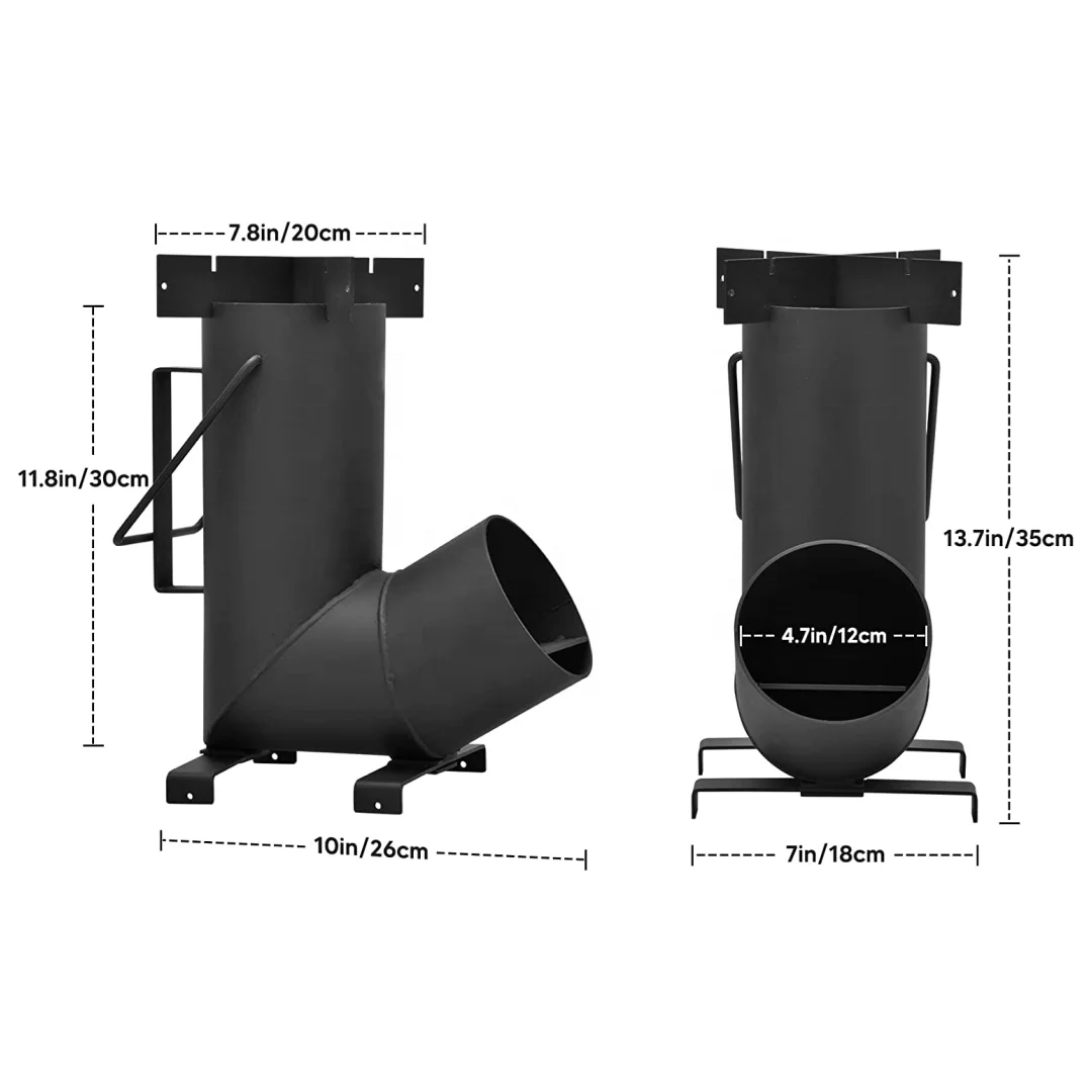 camping iron wood burning rocket cooking portable stove
