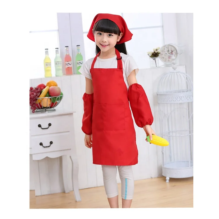 Hot Sale Smock Apron Various Colors Kids Drawing Apron Adjustable Neck Strap Bib Kids Paint Apron