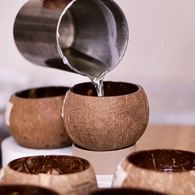 Hot Selling High Quality 100% Natural Handcrafted Empty Coconut Shell Bowls For Making Candles DIY