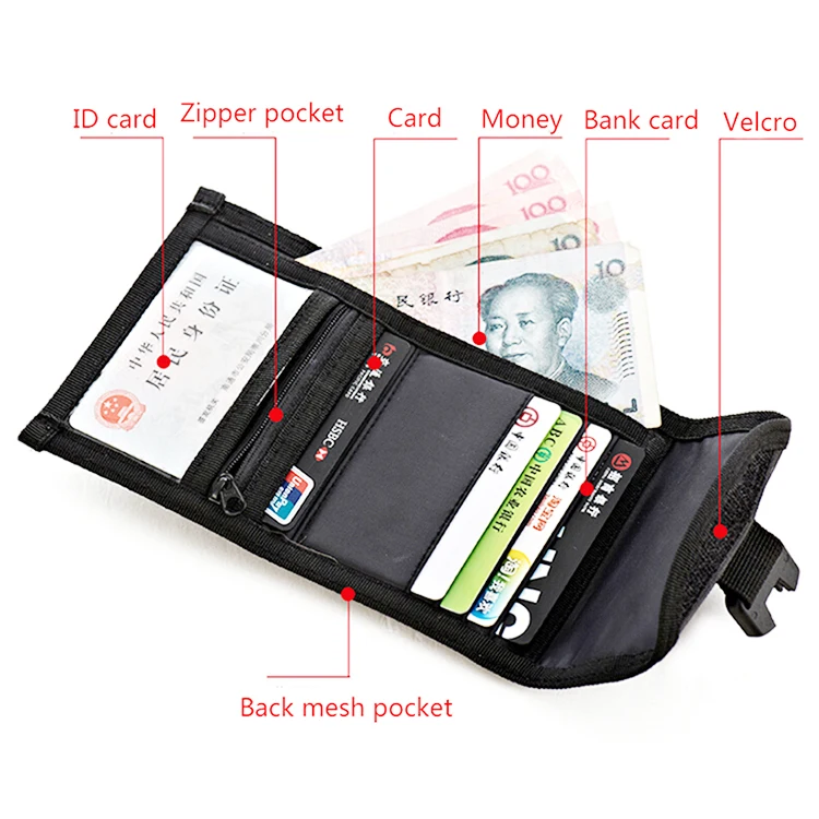 Nylon Trifold Men ID Card Holder Coin Purse Thin Travel Front Pocket Tactical Wallet Thread Polyester Short OEM Unisex 500 Pc