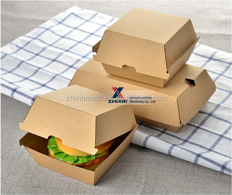 
ZX-1200 automatic paper box forming machine Corrugated Hamburger Box machine 