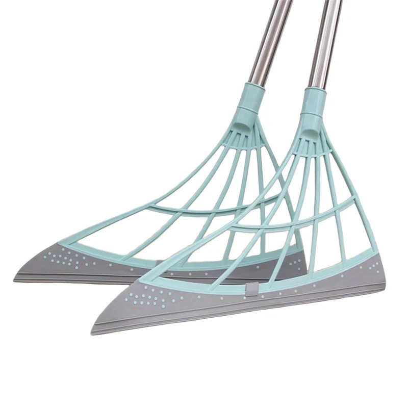 2 In 1 Multifunction Magic Broom Sweeping The Floor Mop Wiper Broom Squeeze Silicone Mop Scraper For Hair Remover