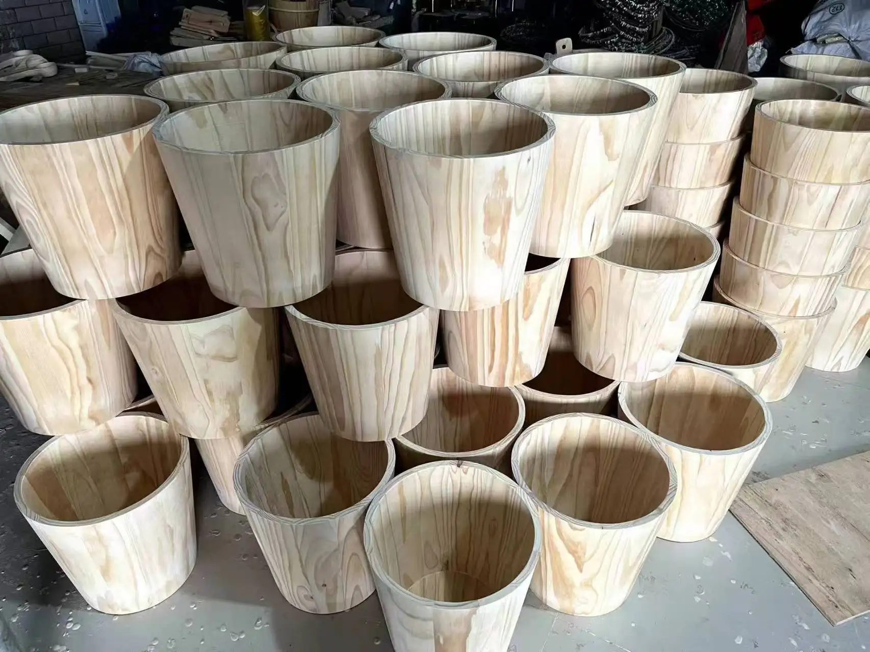 Sauna Bucket Ladle Woodenwater Wood Spa Bath Footscoop Set Bathing Tub Pail Shower Accessories