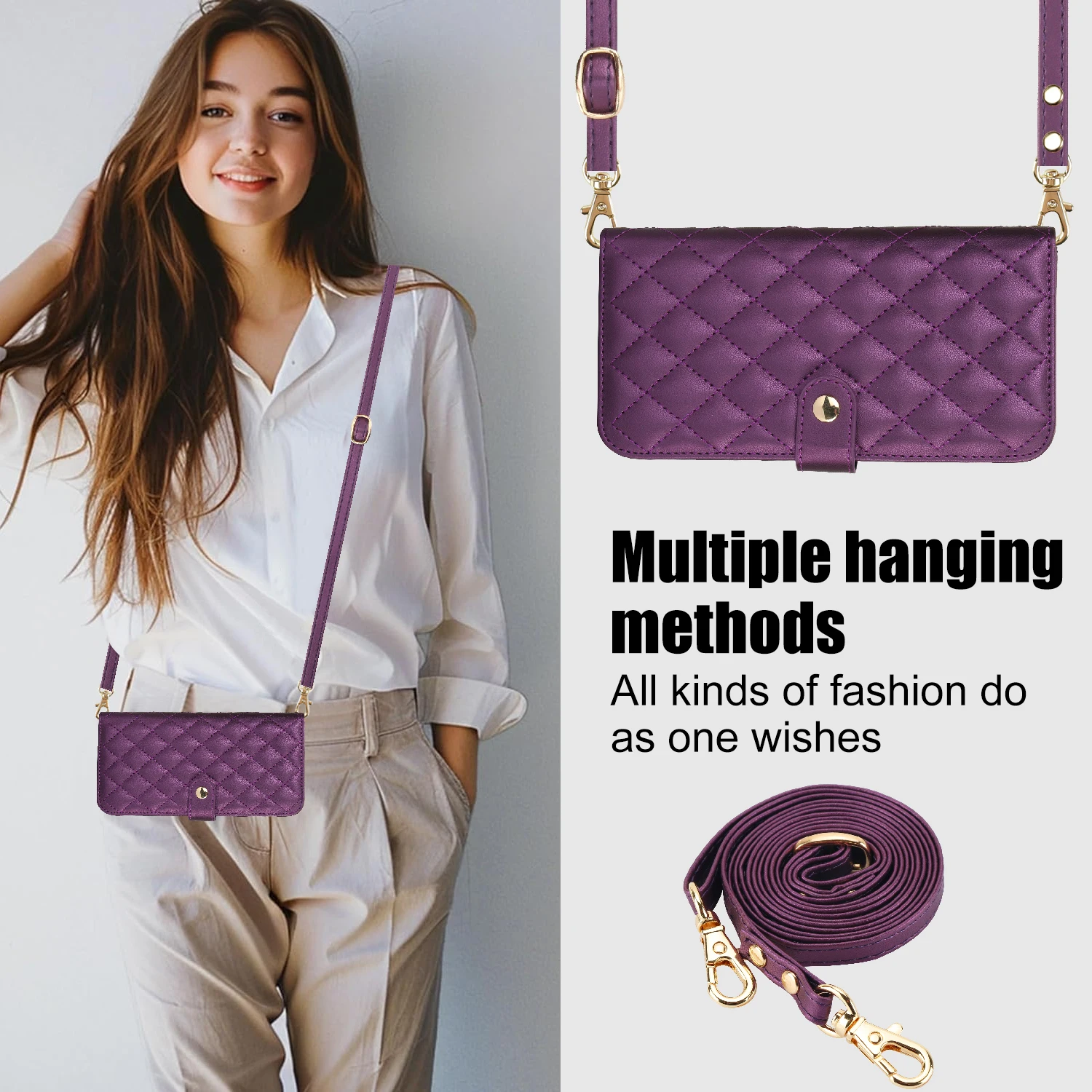 Soft PU Leather Crossbody Phone Case for Google pixel 6a Wallet Cell Phone Bag Shoulder Handbag for Google pixel 8/8A/8PRO