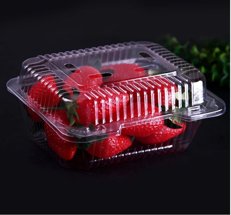 Tamper Proof Plastic Hinged Container Plastic Transparent Pet Tamper Evident Container For Deli Food Fresh Fruit Vegetable Salad
