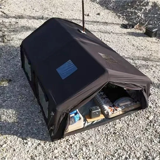 Самый популярный черный большой надувной Кемпинг Семейная Палатка с двумя комнатами