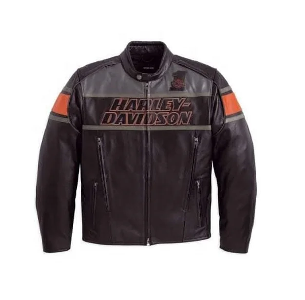 Мужская кожаная куртка HARLEY DAVIDSON мотоциклетный Круизер HD в американском стиле изготовленная на заказ для верховой