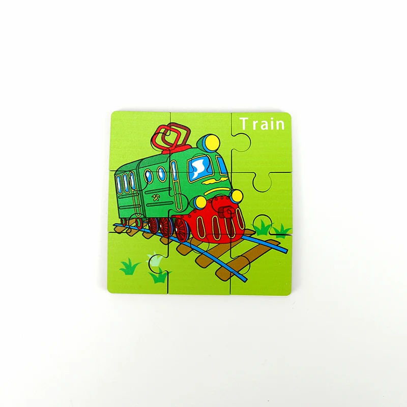 Hot New Products Lovely Train Design Children Baby Puzzle  Wooden Jigsaw Puzzle