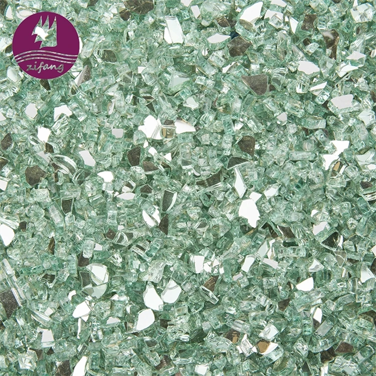 Factory Wholesale Multicoloured Crushed Glass Reflective Fire Pit Glass Rocks