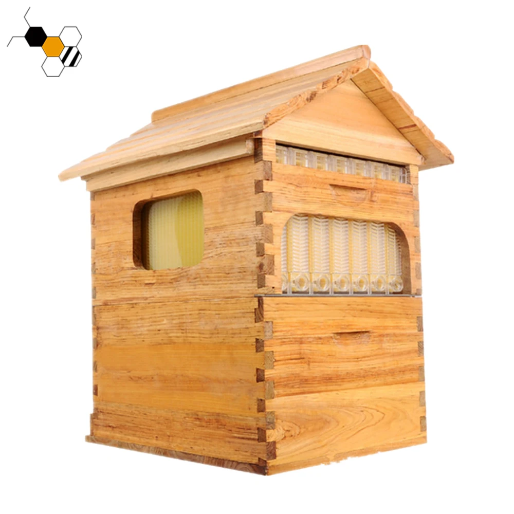 Beehive Automatic Flows Bee Hives Boxes kit Food Grade Beekeeping with 7PCS Honey Flows Frame for Beekeeper