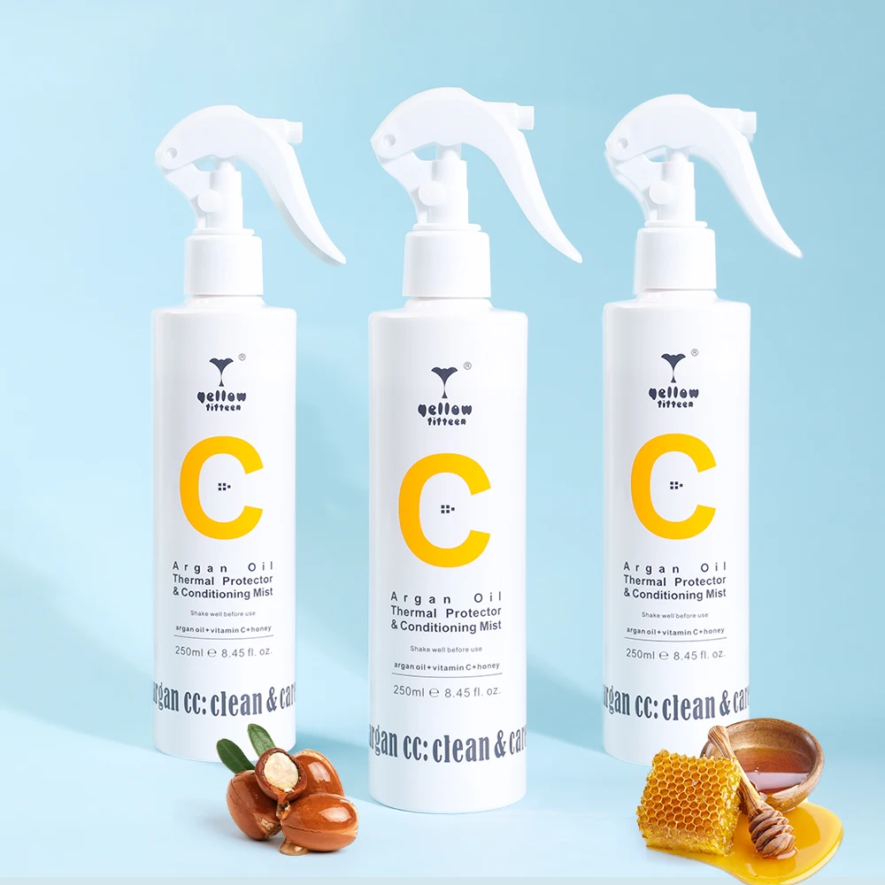 OEM/ODM Natural Honey Lemon Perfume Super Soft Argan CC Argan Oil Thermal Protector & Conditioning Mist 250ML