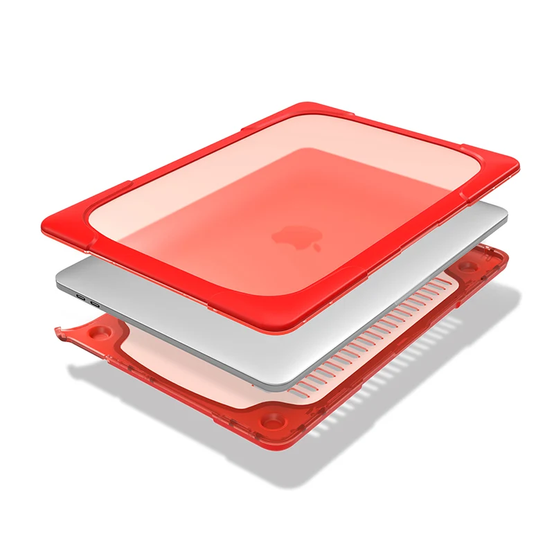 For Macbook Air 13 inch 2018 2020 hard PC transparent clear crystal cover with folding kickstand laptop case