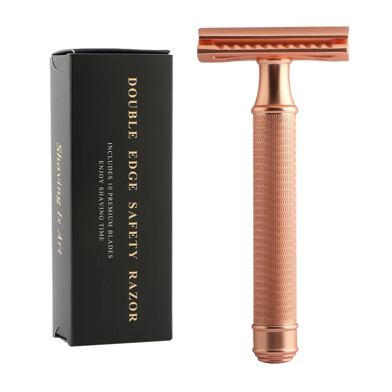 Rose gold  plastic free Safety Razor, super quality USA Razor Blades reusable Women Safety Razor