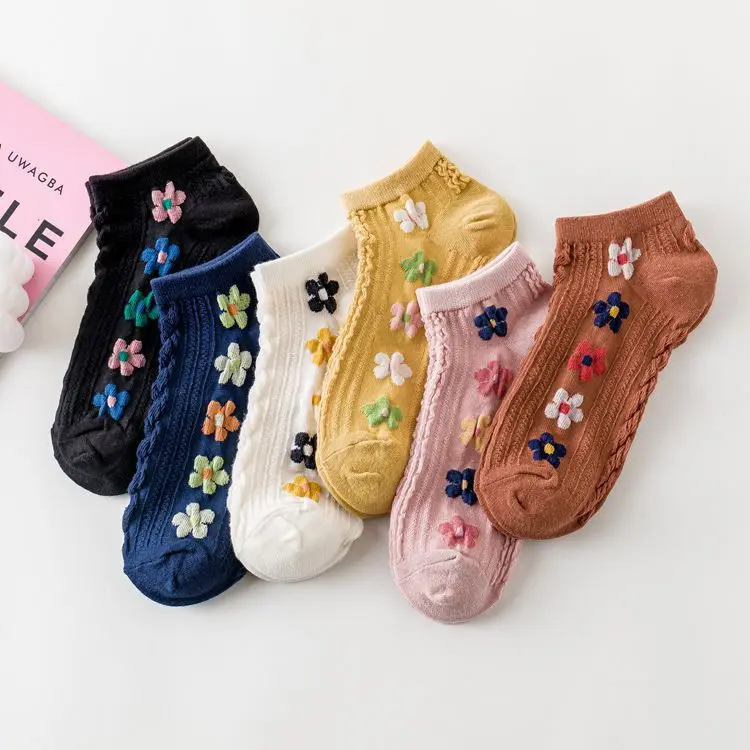 Тонкие женские носки Новинка весна-лето гиуна цветки свежие хлопковые носки твист носки в японском стиле ретро