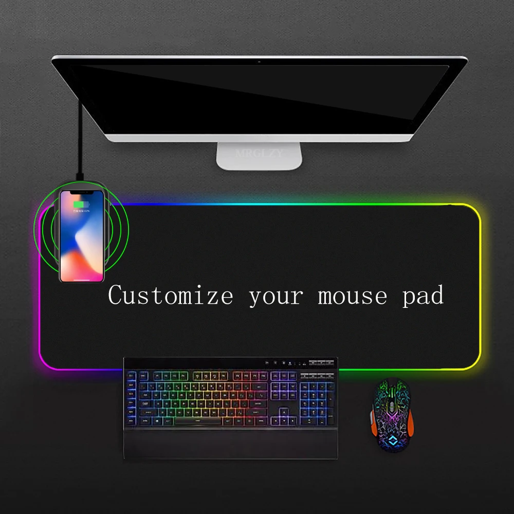 Mousepads Led Wireless Charger Leather Extended Xxl Gamer Custom Logo Printed Customised Gaming Large Rgb Mouse Pad