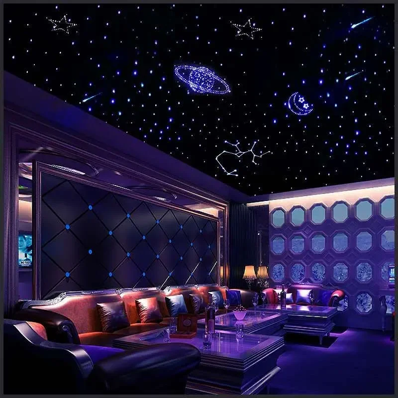 LED Fiber Optic Light Panel Starry Sky Panel Star Light 60*60cm Polyester Acoustic Board LED Twinkle Shooting Star For Home Deco