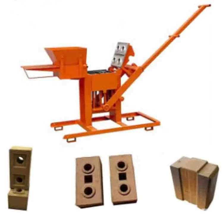 QMR2-40 Hand Press Manual Interlock Hollow Solid Paver Mould Compressed Mud Earth Soil Clay Brick Block Making Machine