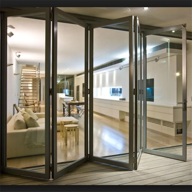 Prima Amorphous Glass Heavy Wind Bedroom Door Folding Door