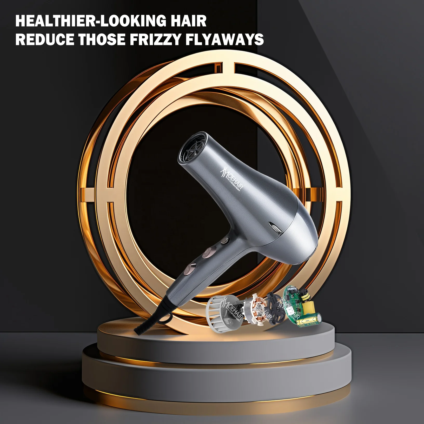 Morhair 3100W Powerful Ball Bearing Electric AC Motor High Speed  Professional Selon Hair Dryer Blower