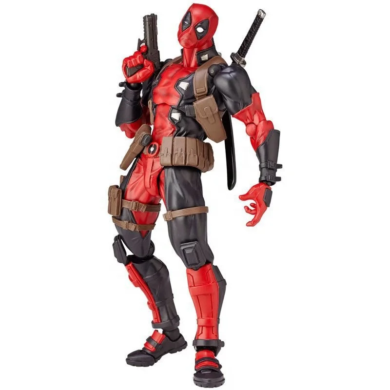 DIHAO Yamaguchi Series No.001 Dead Pool Red Action Figure toys Articulated Joints Moveable Figure Vinyl Doll Collection Model
